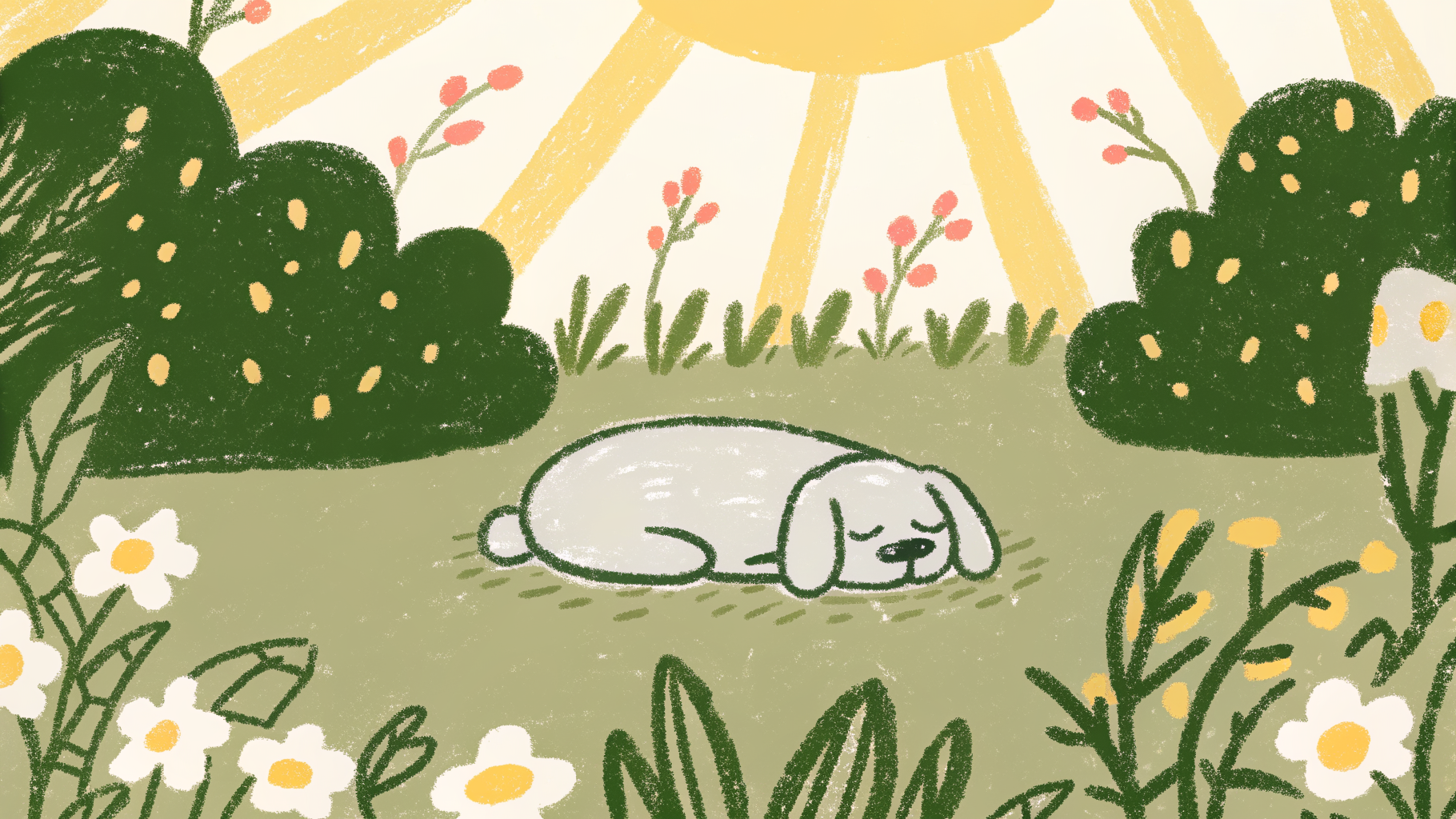 Senior dog resting peacefully with its new owner