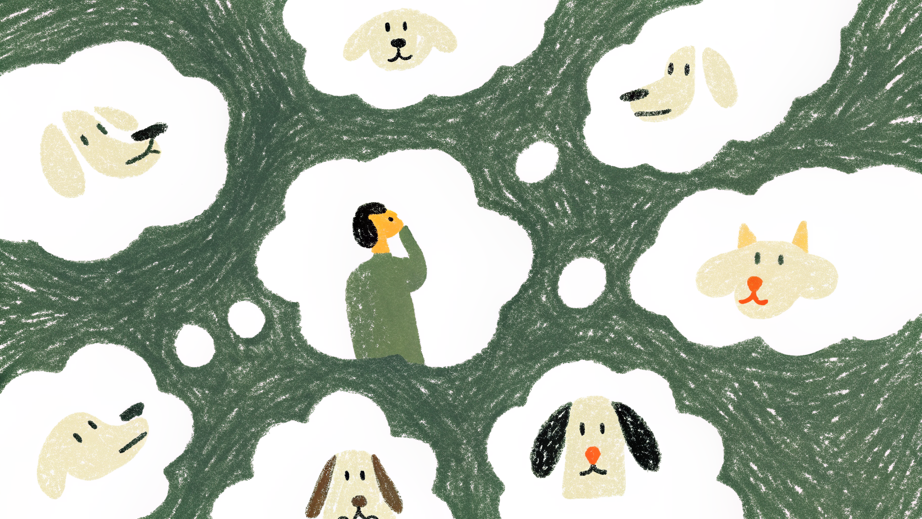 Different dog breeds lined up representing various lifestyles