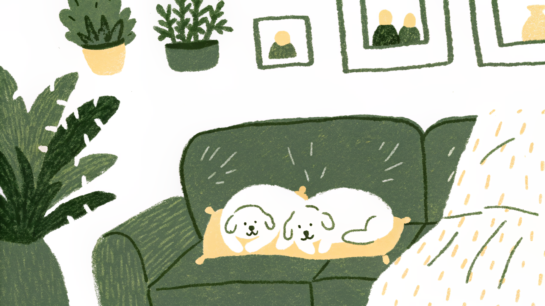 Quiet small dog resting peacefully in an apartment