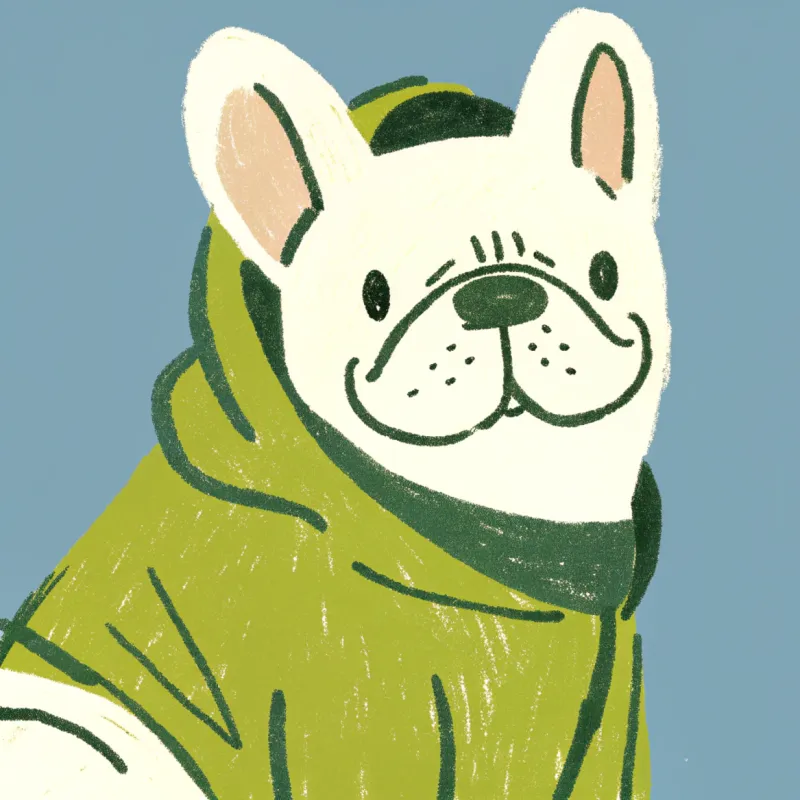 French bulldog in hoodie
